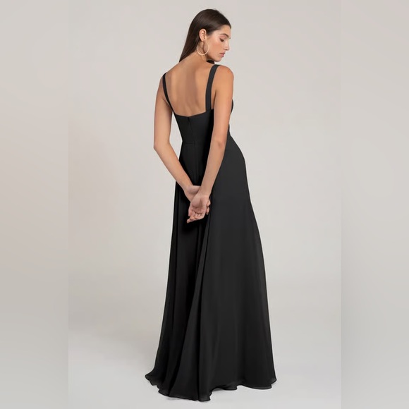 NWT Jenny Yoo Harris Dress Sweetheart Chiffon A Line Black Size 8 - Picture 2 of 8